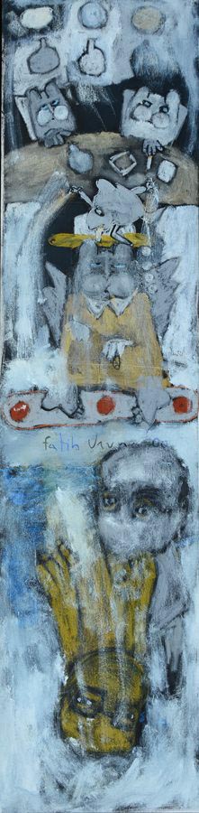 İsimsiz- Untitled, 2000, Tuval üzerine yağlıboya- Oil on canvas, 162X40 cm